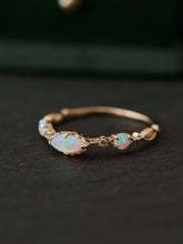 14K Solid Gold Eveline Opal Ring - CAMELLIA 3.5
